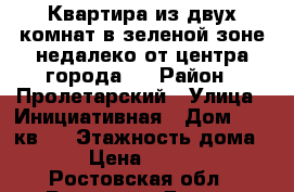 Квартира из двух комнат в зеленой зоне недалеко от центра города   › Район ­ Пролетарский › Улица ­ Инициативная › Дом ­ 4, кв 3 › Этажность дома ­ 1 › Цена ­ 15 000 - Ростовская обл., Ростов-на-Дону г. Недвижимость » Квартиры аренда   . Ростовская обл.,Ростов-на-Дону г.